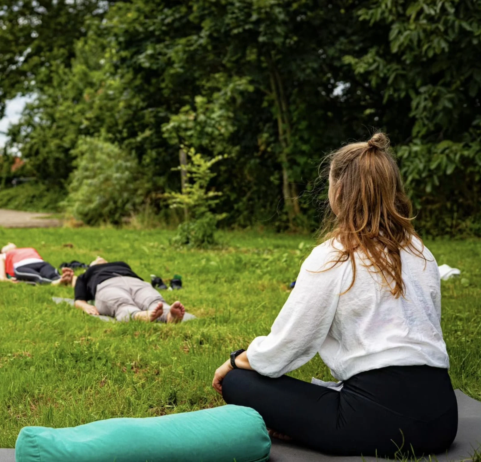 Trudy in een yoga-pose